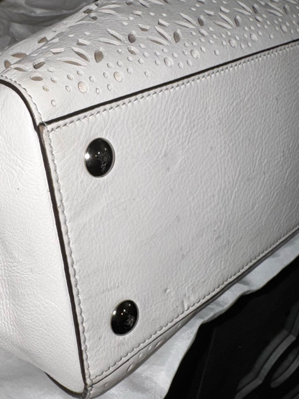 COACH Taylor Eyelet Chalk Leather Tote Satchel 2014 - #27391 - GUC - Picture 12 of 16